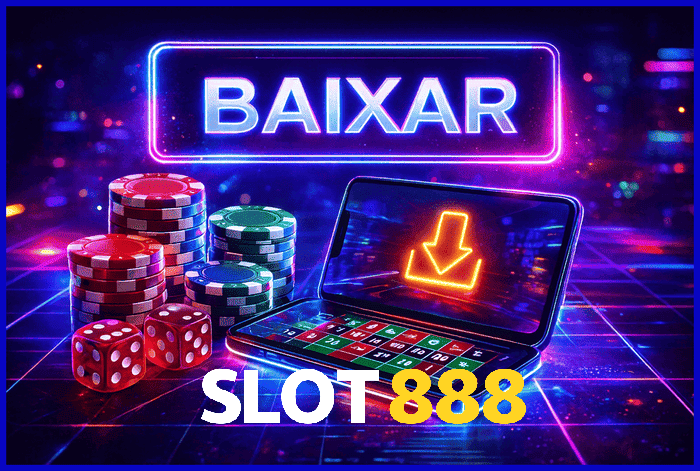 Banner destacando o app SLOT888 disponível para baixar grátis